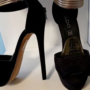 ALDO Black Open-Toe Heels